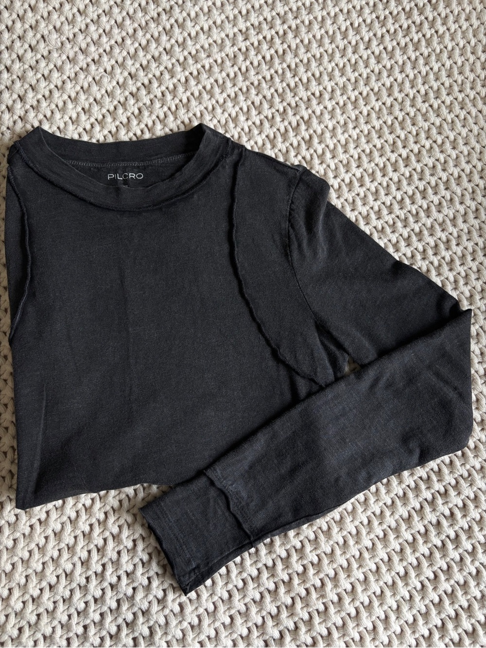 Pilcro Black Crewneck Long-Sleeve Shirt